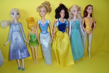 lotto 6 barbie principesse disney doll biancaneve elsa belle trilly bambole