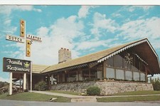 *Scenic View Postcard-"Scenic View...Northern Seas" (Big Mountain*Cabins*Boat)