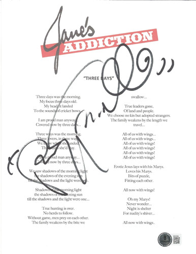 Perry farrell signed jane - perry, jane's