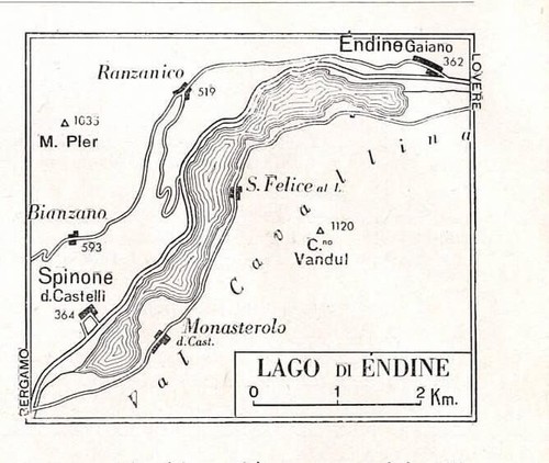Carta geografica antica - , lago