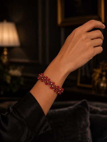 Bracciale uncinetto filo - uncinetto, lurex
