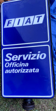 INSEGNA FIAT OFFICINA AUTORIZZATA DOPPIA FACCIA A BANDIERA LUMINOSA