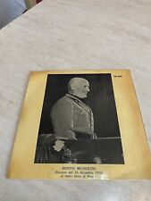 Rarissimo disco vinile Benito Mussolini discorso 16 Dicembre 1944 da collezione