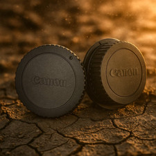 Kit corpo fotocamera originale Canon e tappo obiettivo posteriore per reflex digitale attacco EF EF-S come nuovo