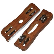 Strumento musicale indiano piatto Khartal in legno