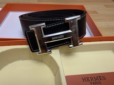 Cintura Hermès H nera pelle