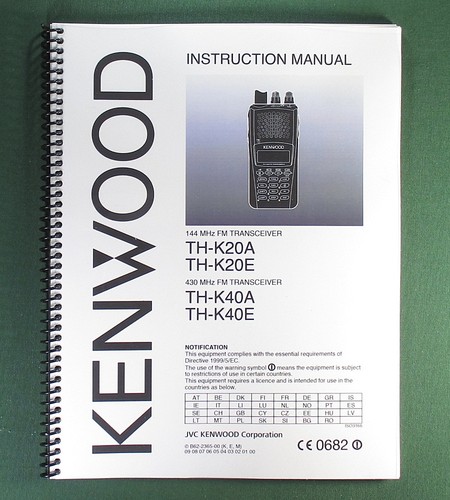 Manuale kenwood k20a - manuale, th-k20a/e