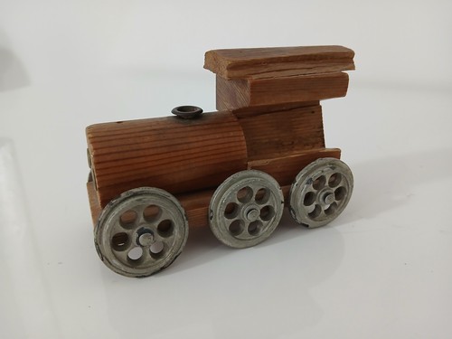 Trenino legno vintage 10cm - trenino,