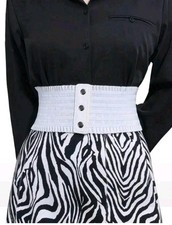 2 CINTURE ELASTICHE PER ABITI  ROSSA E BIANCA LUNGHE CM 67 NUOVE