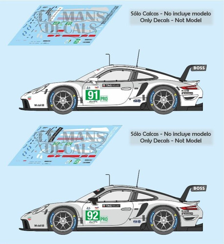 Decals porsche 991 rsr - porsche, le