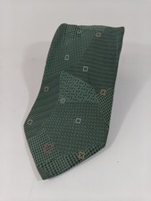 FENDI ROMA cravatta tie 100%seta silk verde Geometrica necktie A861