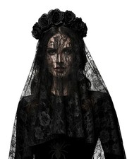 Velo vedova nera con rose