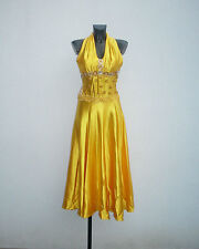 ABITO DA BALLO GIALLO CON SWAROVSKI (VESTITO DANZA SPORTIVA, LISCIO, STANDARD)