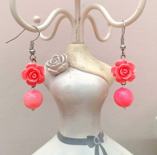 Orecchini acciaio rosa - orecchini,