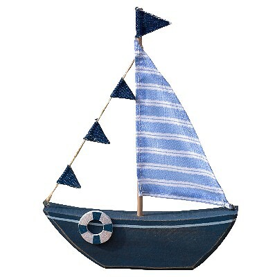Modellino barca vela blu con - vela,