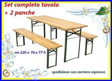 Set birreria legno, tavolo e 2