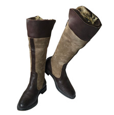 Stivali donna Santoni in pelle stivali pelle di agnello foderati marroni taglia 5 = 38 come nuovi