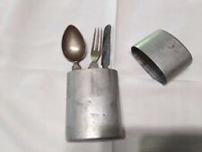 Gamella vintage da collezione in acciaio SICO con posate richiudibili. 