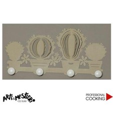 Arti e Mestieri appendiabiti stand giacche da muro mod.Cactus beige cm.62x29