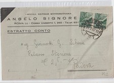 ITALIA 1947 ROMA CONTO SALDO IN COPERTINA A PADOVA