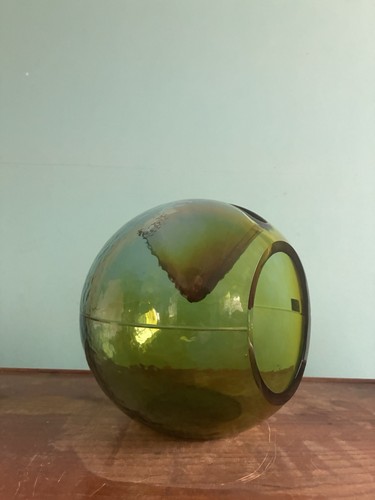 Rare veart green glass vase - rare,