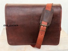 Borsa A Tracolla Messenger Vintage In Vera Pelle Ultimo Stock