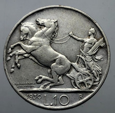 10 LIRE BIGA 1930  PERIZIA NIP BB  Vittorio Emanuele III