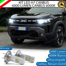 KIT LED H7 DACIA DUSTER MK3 6000K NO AVARIA ABBAGLIANTI 6000 LUMEN LUCE BIANCA