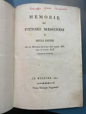 Memorie pittori messinesi - memorie, de