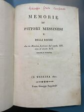 Memorie De Pittori Messinesi  Di Giuseppe Cacopardo Grosso 1821
