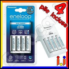 CARICABATTERIE PANASONIC ENELOOP BQ CC18 + 4 PILE Batterie STILO AA 1900 mah