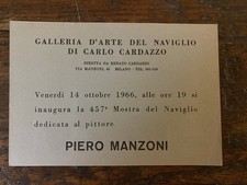 Piero Manzoni Invito 11 x 16 cm. Milano Galleria d'Arte del Naviglio 1966