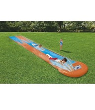 Scivolo Doppio Acquascivolo Giochi Giardino Gonfiabili Con Spruzzi 488 Cm 52328