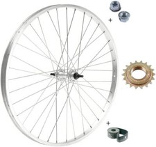 Ruota / Cerchio Posteriore 26 " X 1. 3 / 8 + Pignone 18 Denti Bici + Flap