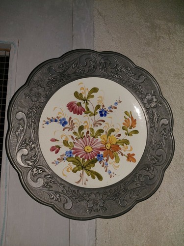Piatto parete peltro ceramica - piatto,