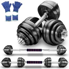 Set Pesi 30 Kg Con Manubri Barra Collegamento E Dischi In Ghisa ø25mm Palestra