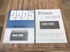 MCINTOSH MC2205 MANUALE D'USO E INFORMAZIONI DI SERVIZIO - ORIGINALE - OTTIME CONDIZIONI