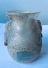 Vaso miniatura azzurro Scavo Seguso Vetri D'arte vetro iridescente Murano 1950