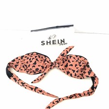 Costume da bagno donna top bikini a fascia con nodo maculato arancione SHEIN S