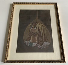 Dipinto Gesù su foglia di Pipal ( Ficus Religiosa ) con cornice