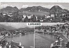 CARTOLINA *56 LUGANO TICINO SVIZZERA STORIA MEMORIA CULTURA VIAGGIATA 1957