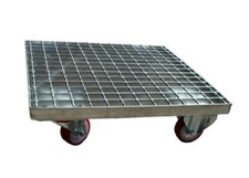 Carrello porta piante vasi carrellino da 48X48 cm ruote girevoli acciaio zincato