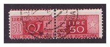 PACCHI POSTALI   RUOTA  1946-51   -  LIRE 50  USATO