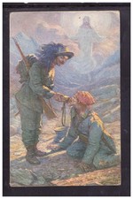 Cartolina Militare Bersaglieri Illustratore Aiuto Sidoli KX4573a