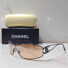 Chanel 4073 vintage sunglasses Y2k Orange Rhinestones Frameless Rare Never Used
