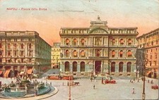 DF141,cartolina napoli,piazza della borsa