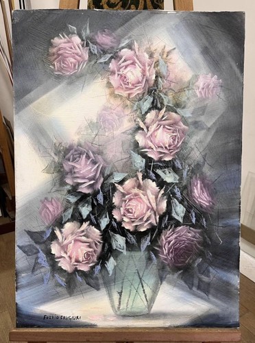 Quadro olio tela rose - ad,