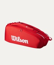 Wilson Borsa Unisex Per 6 Racchette da Tennis Super Tour 2025 - Colore : Rosso/B