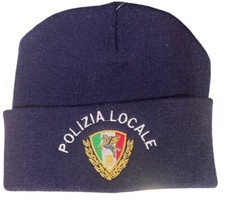 Berretto Zuccotto Papalina Watch Cap Invernale Ricamo Polizia Locale Nazionale