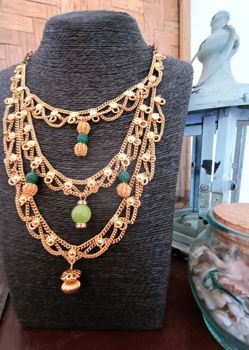 Collana vintage acciaio dorato